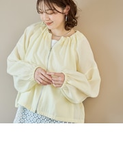 シアーギャザージップブルゾン