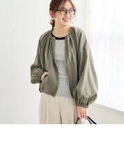 シアーギャザージップブルゾン