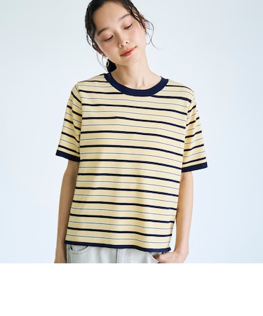 マルチボーダー 半袖サマーニット