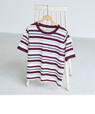 マルチボーダー 半袖サマーニット