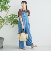 コットンレーヨンデニムサロペット
