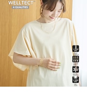 【UVカット・接触冷感】WELLTECT USAコットン フレアスリーブ Tシャツ