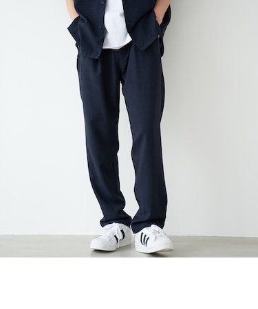 リネンライク1タックレギュラーパンツ【UVカット】