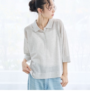シアーリネン襟付きポロニット【Youtube紹介アイテム】