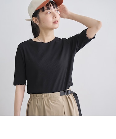 メロークルー 半袖リブTシャツ