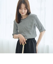 メロークルー 半袖リブTシャツ