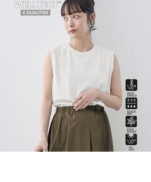 【UVカット/接触冷感】WELLTECT USA コットン ノースリーブ