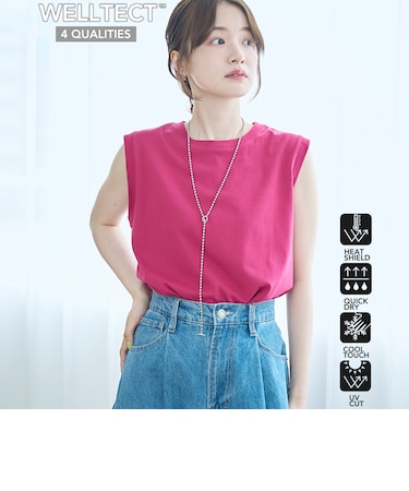 【UVカット/接触冷感】WELLTECT USA コットン ノースリーブ
