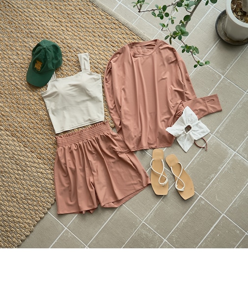 【4点セット/WEB限定】シュシュ付きアソートスイムウエア（UVカット）