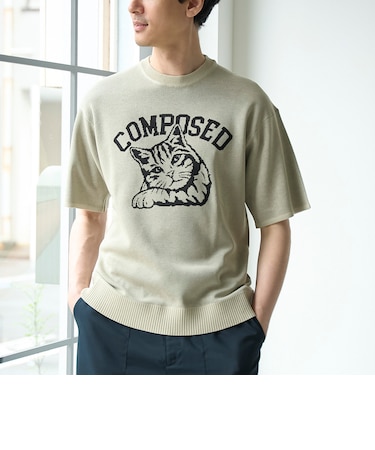 【WEB限定】アニマルジャガード半袖ニット