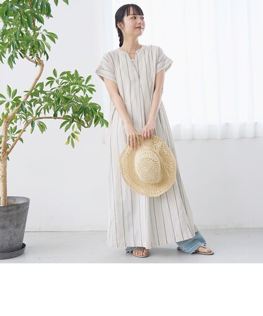 【MARKET（マーケット）】スキッパーフレンチスリーブワンピース