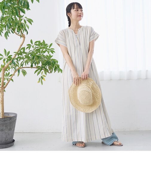 【MARKET（マーケット）】スキッパーフレンチスリーブワンピース