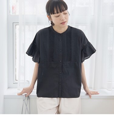 【MARKET（マーケット）】袖フリルピンタックブラウス