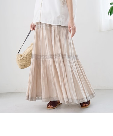 【MARKET(マーケット)】 レースティアードスカート