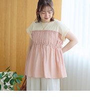 シアードッキング ギャザーフレンチスリーブTシャツ