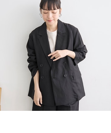 【接触冷感】リネンレーヨンテーラードジャケット