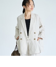 【接触冷感】リネンレーヨンテーラードジャケット