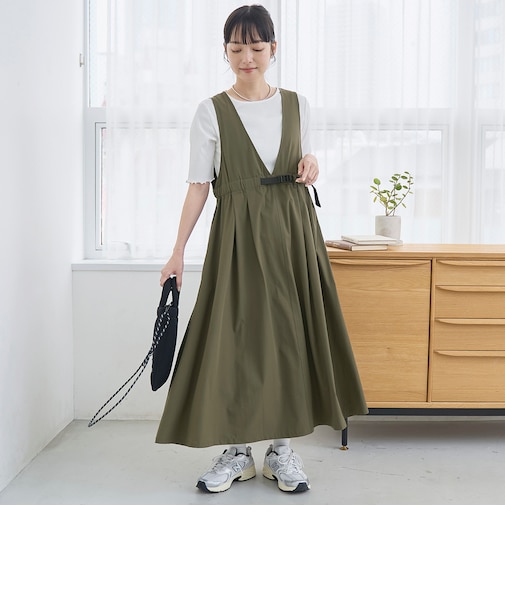 【接触冷感/UVカット】C.mt 撥水Vネックフレアジャンスカ