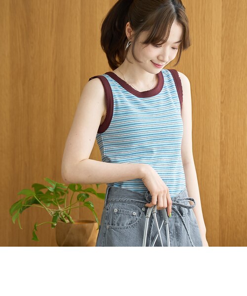 カップ付き マルチボーダータンクトップ｜コーエンの通販｜&mall