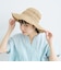 つば広 リボンつき雑材ハット