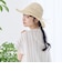 つば広 リボンつき雑材ハット