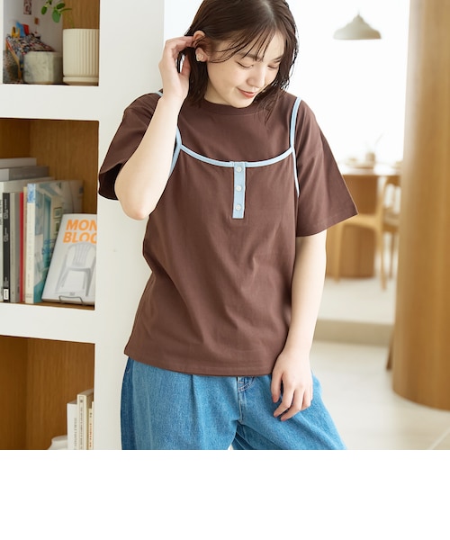 セットアイテム】ヘンリーネックキャミ アソートTシャツセット