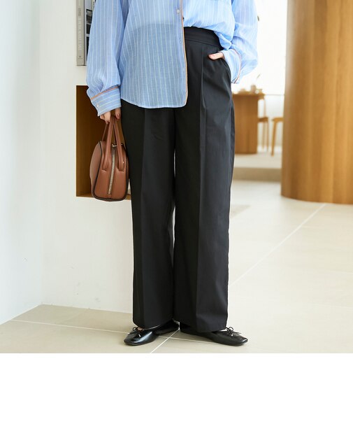 【定番/接触冷感/UVカット】イージービューティーワイドパンツ（WEB限定サイズあり）