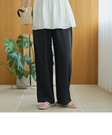【接触冷感】とろさらイージーワイドパンツ