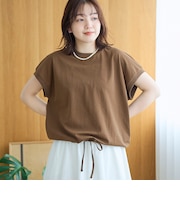 リネン混カノコフレンチスリーブカットソー