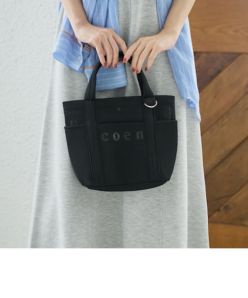 coen（コーエン）ロゴメッシュシアートート（Mサイズ）