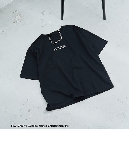 【PAC-MAN(パックマン)別注】GHOSTデザイン 天竺刺繍BIGTシャツ