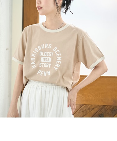 【汗染み軽減 / 接触冷感】アソートロゴリンガーTシャツ