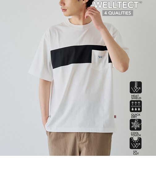 【UVカット・接触冷感・吸水速乾・遮熱性】Penneys × WELLTECT 別注配色切り替えTシャツ