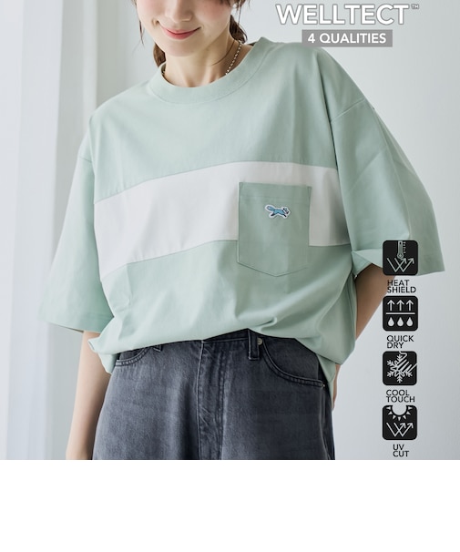 【UVカット・接触冷感・吸水速乾・遮熱性】Penneys × WELLTECT 別注配色切り替えTシャツ