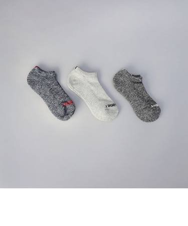 【3足セット】HealthKnit（ヘルスニット）杢ロゴ入りスニーカーソックス