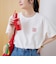 【DOMDOM（ドムドム）×coen】ワンポイント刺繍フットボールTシャツ