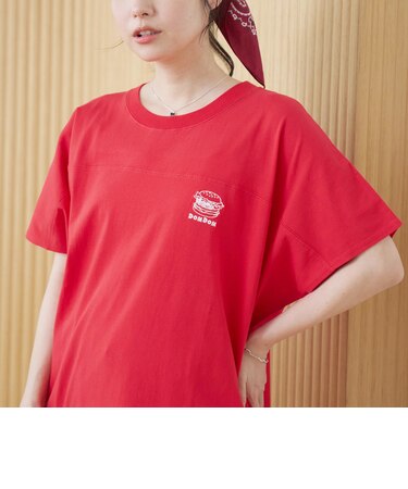 【DOMDOM(ドムドム)×coen】ワンポイント刺繍フットボールTシャツ