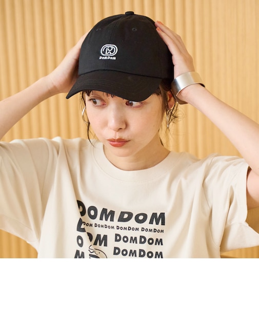 【DOMDOM（ドムドム）×coen】ロゴ刺繍ツイル6パネルキャップ