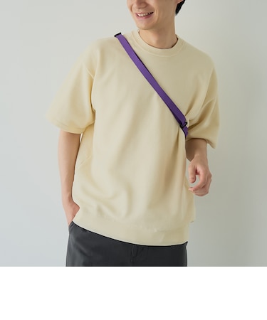 ポリメッシュニットクルーネックプルオーバー