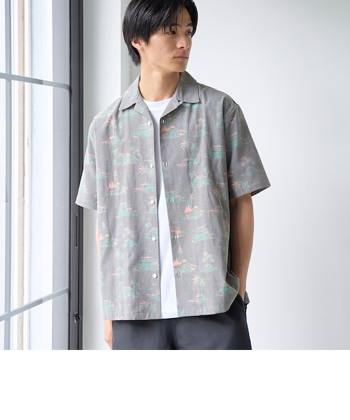 ヴィンテージライク総柄半袖シャツ