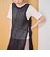 パッチワーク風 透かし編みメッシュニットロングジレ