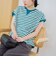 スラブボーダー フレンチスリーブTシャツ