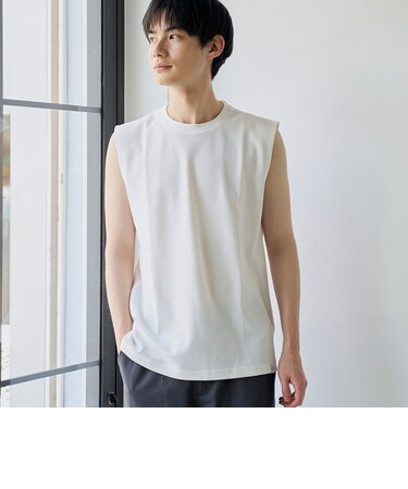 【形態回復性・ストレッチ性】SOLOTEX(R) ワッフルノースリーブTシャツ