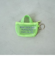 ロゴ刺繍 メッシュミニポーチキーホルダー