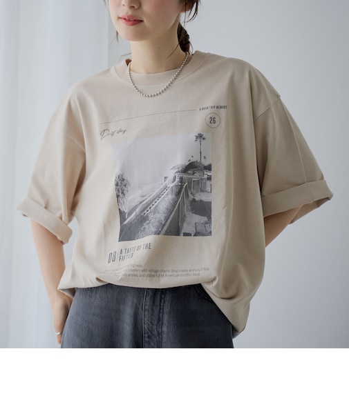 西海岸フォトプリントTシャツ