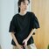 カットワークレース 袖切替デザインTシャツ
