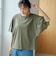 カットワークレース 袖切替デザインTシャツ