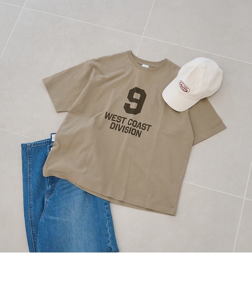 【汗染み軽減】アソートナンバリングロゴプリント オーバーサイズゆるTシャツ