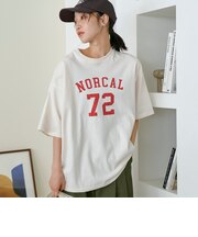 【汗染み軽減】アソートナンバリングロゴプリント オーバーサイズゆるTシャツ