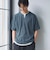 キーネックフェイクレイヤード半袖Tシャツ